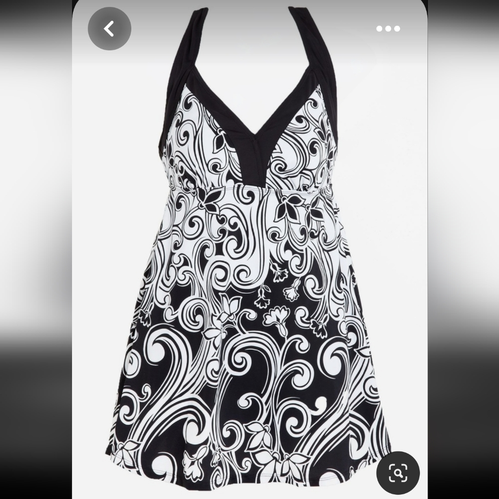Woman plus size  H-back empire one piece swimsuit